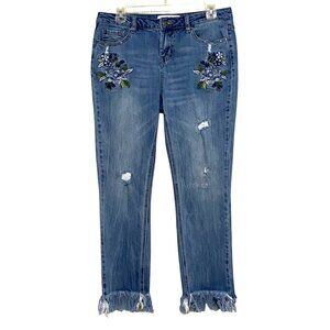 Velvet Heart Denim Debbie Girlfriend‎ Slim Jeans Womens Size 29 Embroidered
